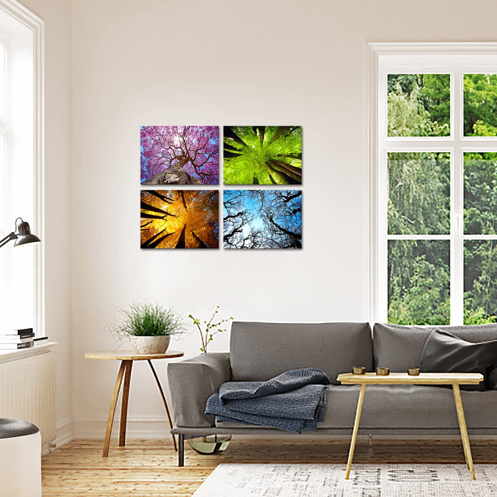 Amazon.co.jp: Nachic Wall - 四季 キャンバス ウォールアート 春 夏